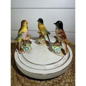 VTG Japan Set Of 3 Birds Of Paradise Porcelain Figurines